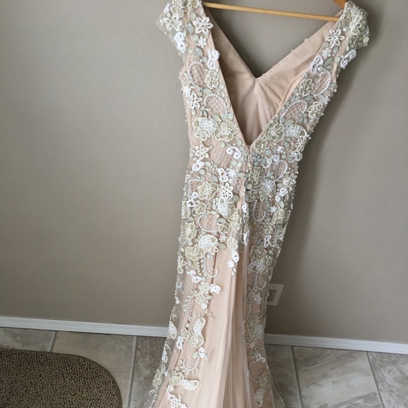 Royal We Nude/Beaded Gown - Picture 2 of 7